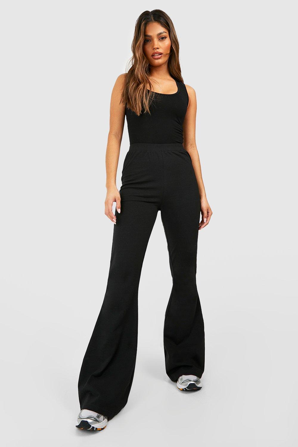 Shape Black Cotton High Waisted Flared Pants