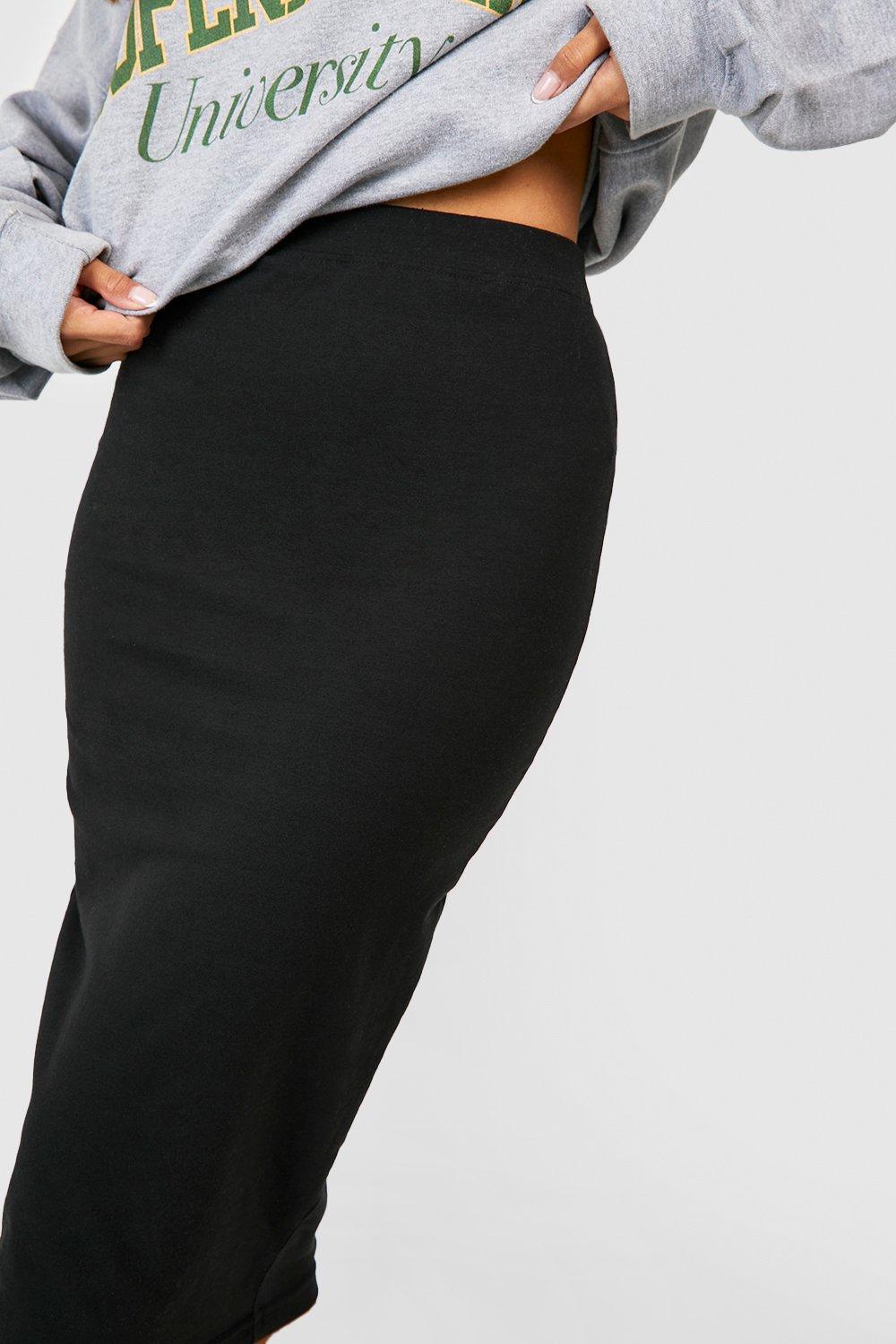 High waisted on sale black skirt cotton