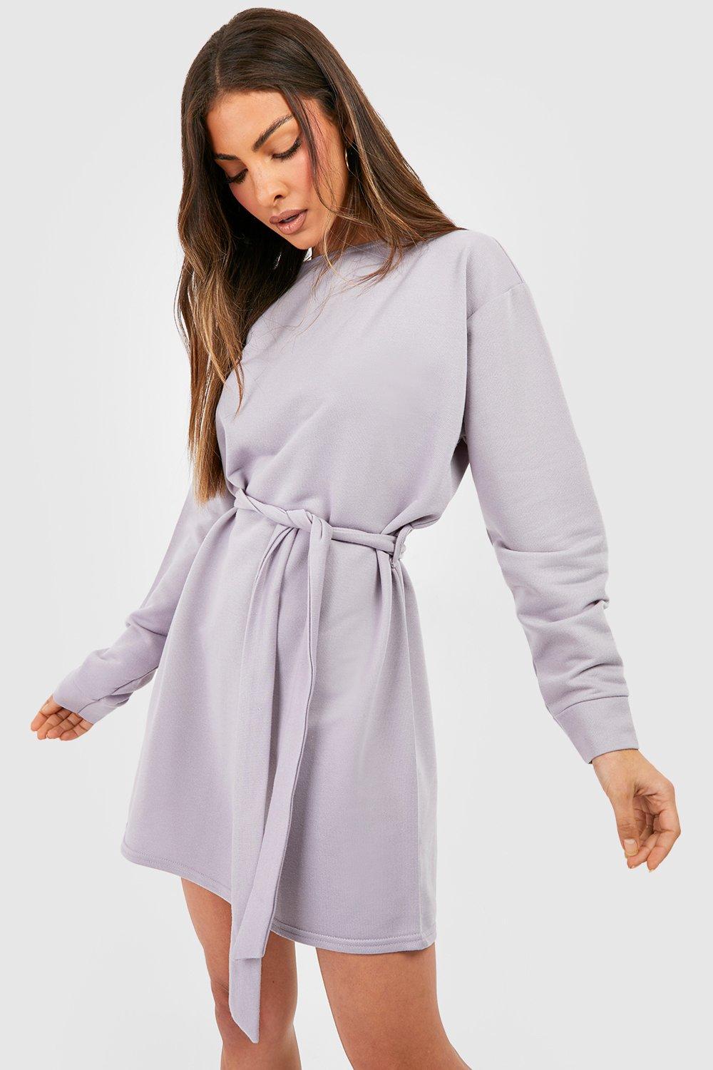 Missguided tie waist cheap sweater dress