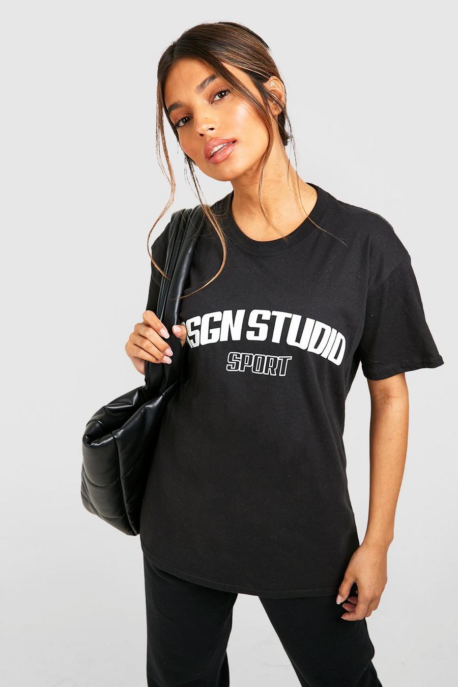 Black svart Dsgn Studio Oversized t-shirt med text image number 1