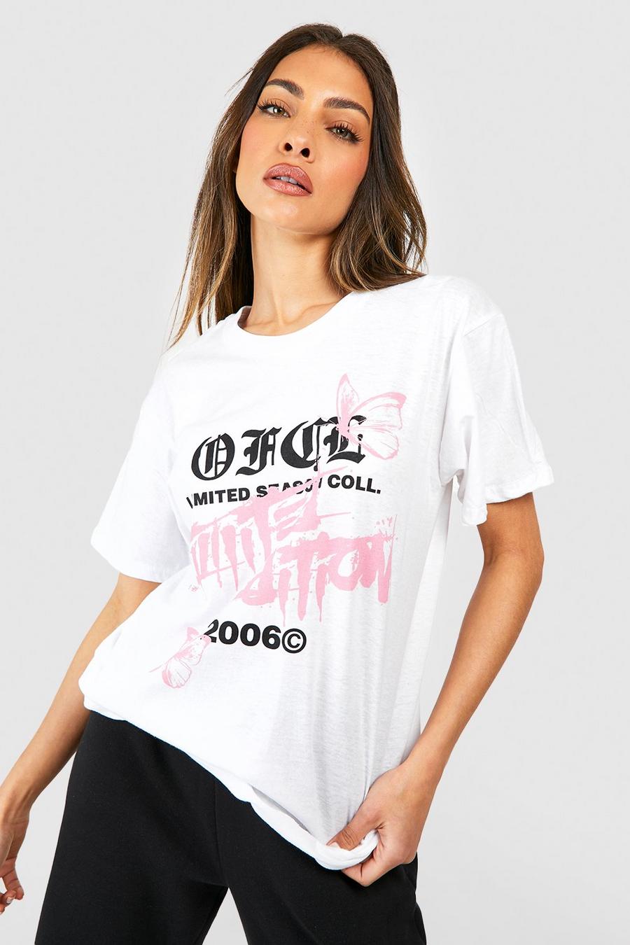White Limited Edition Graffiti Oversized T-shirt image number 1