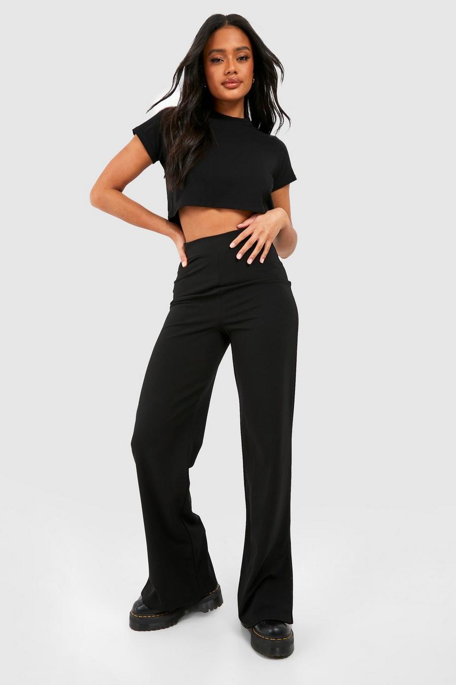 Black noir Vent Side High Waisted Tailored Trousers