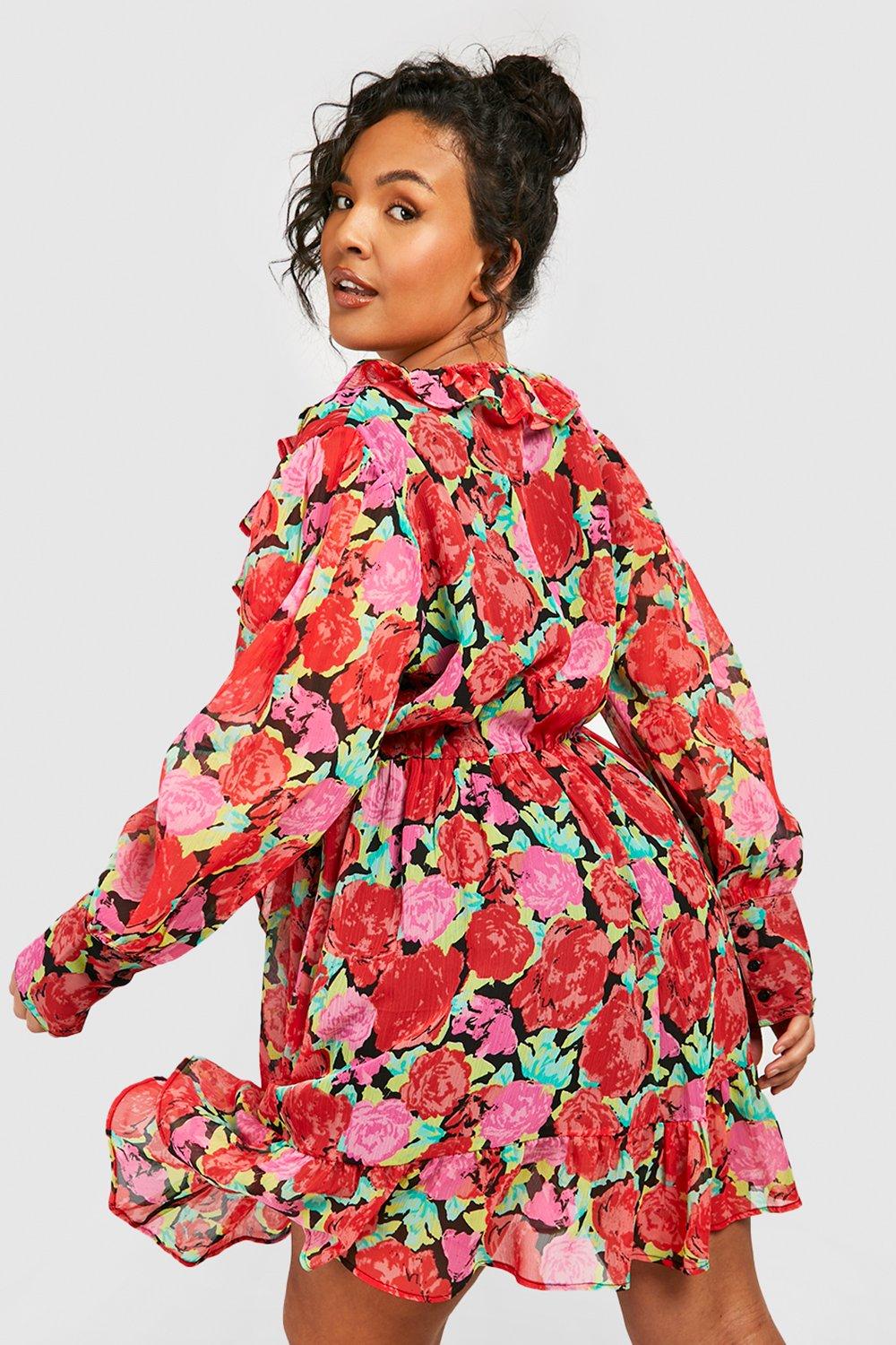 Grande taille Robe vintage imprimee boohoo FR