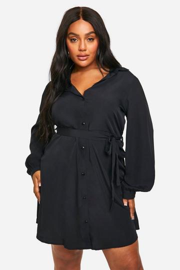 Black The Plus Shirt Dress