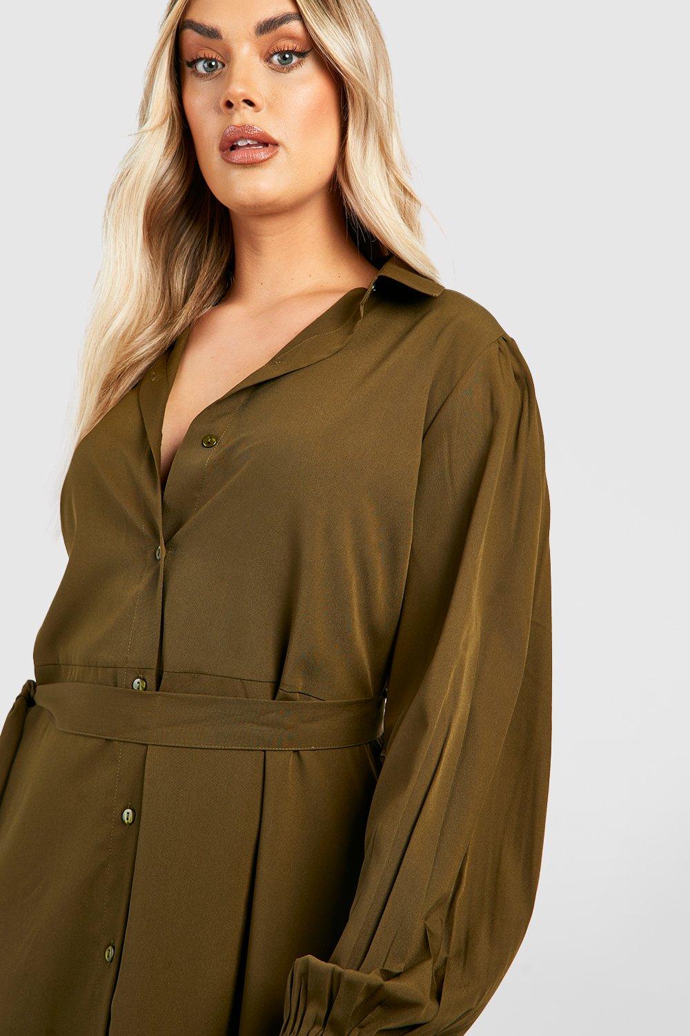 Boohoo khaki outlet dress