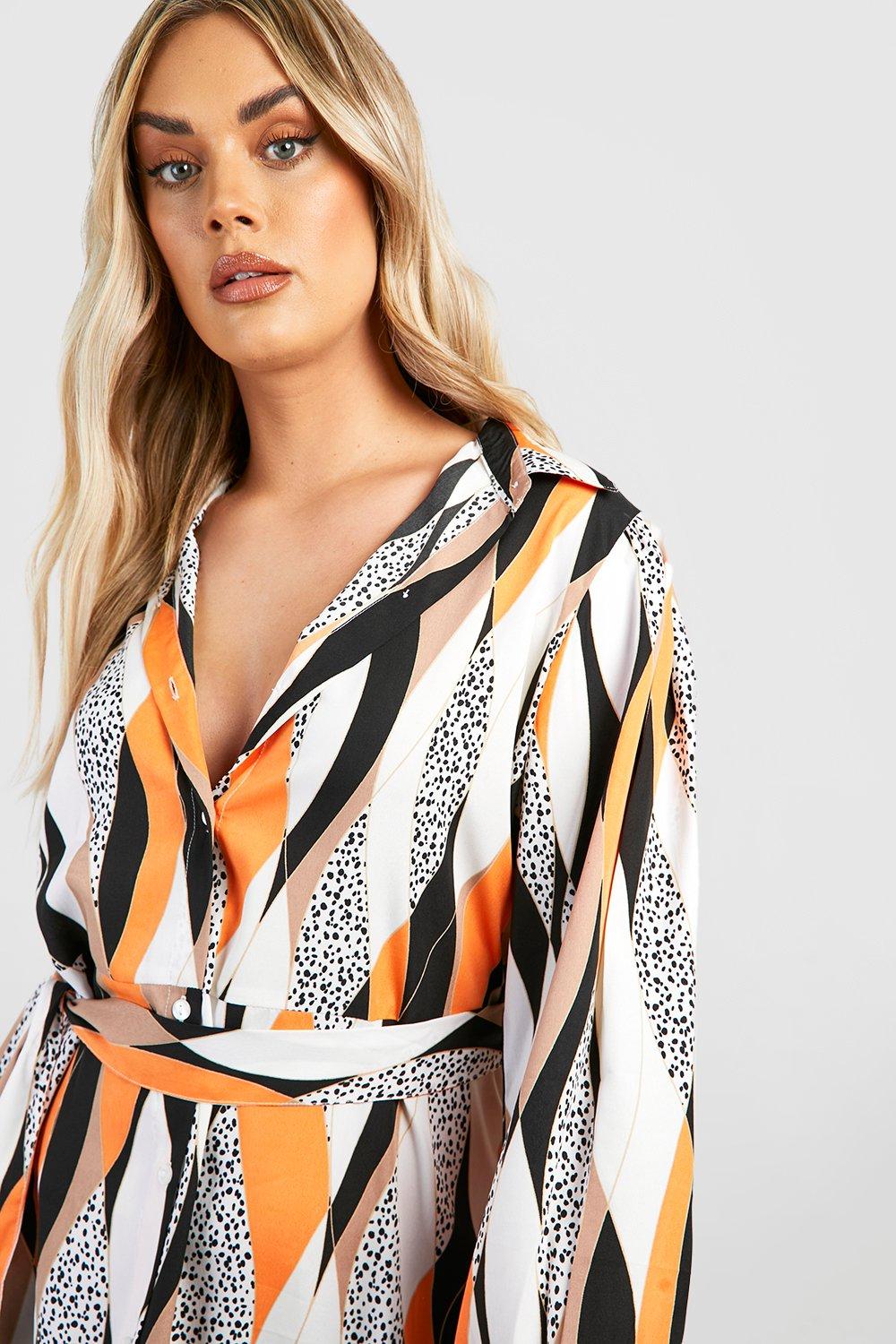 The Plus Printed Shirt Dress