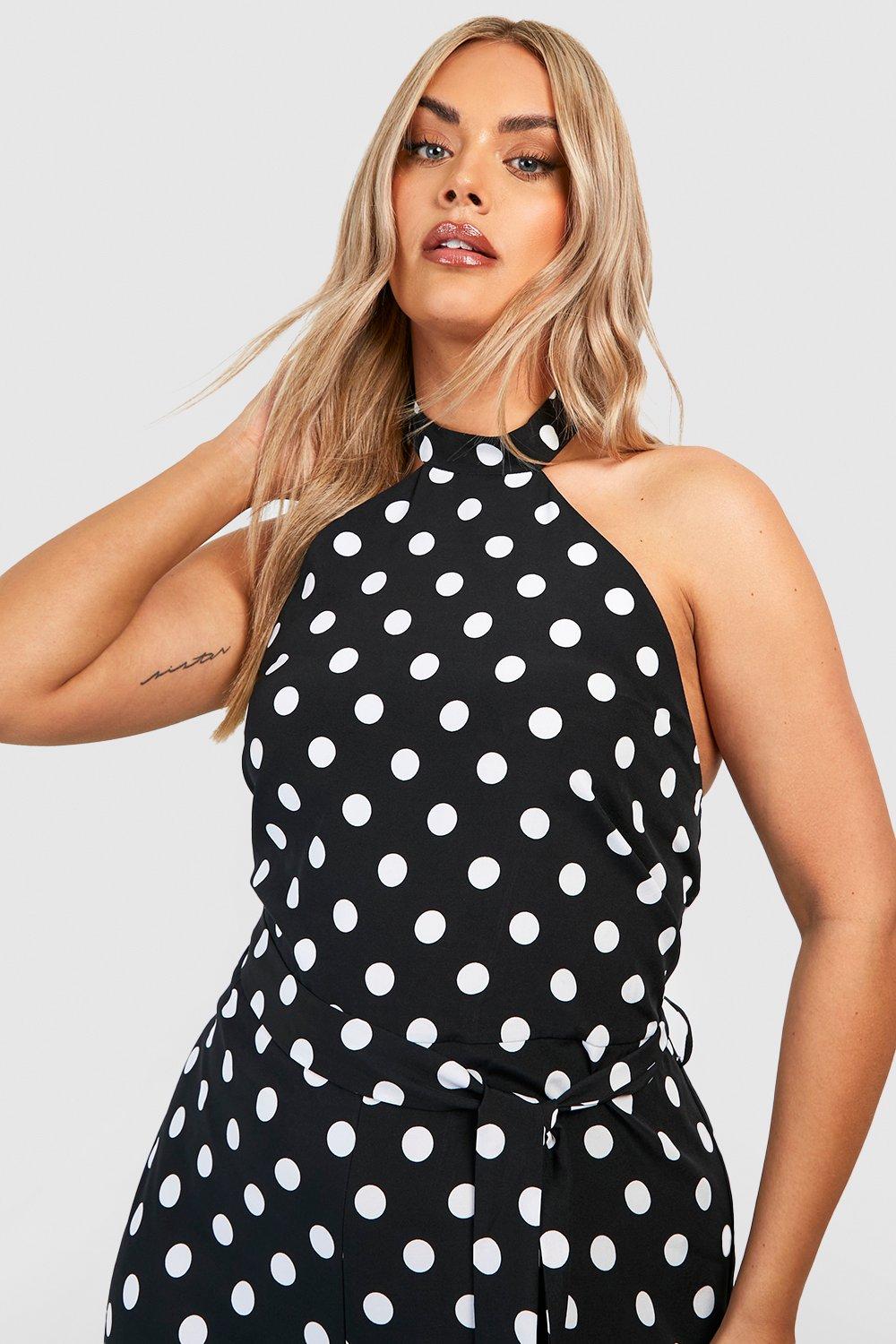 Polka dot halter top on sale