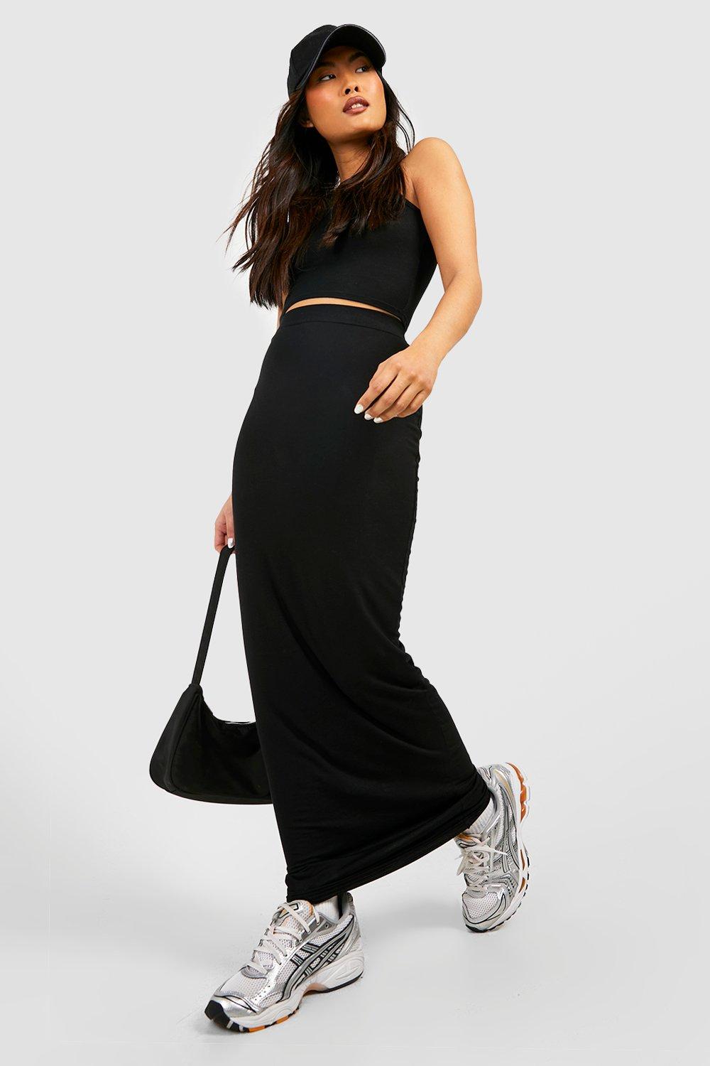 Petite Basic High Waist Maxi Skirt