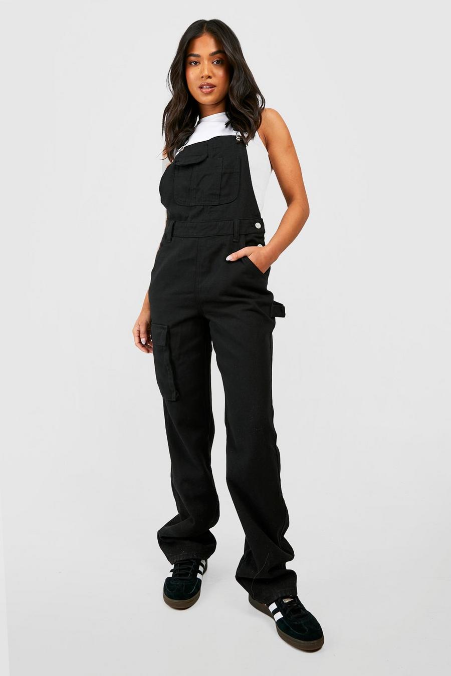 Black Petite Utility Cargo Overall image number 1