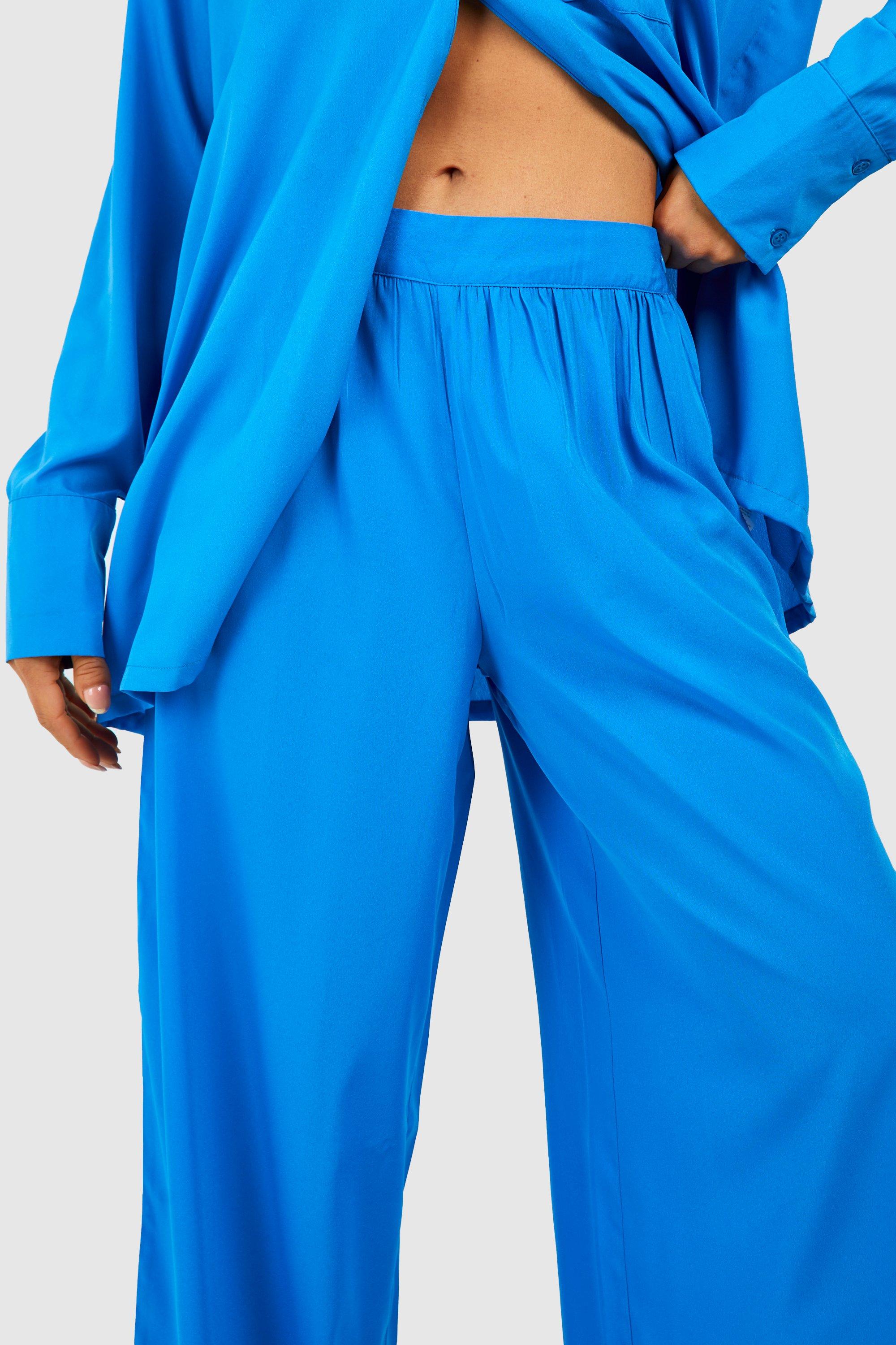 Boohoo petite wide hot sale leg trousers