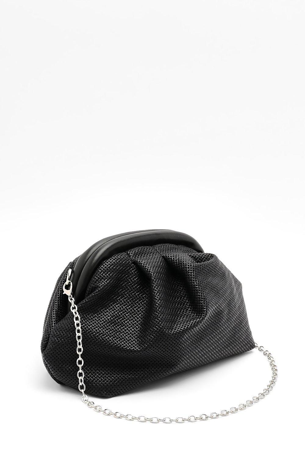 Slouchy Woven Look Clutch Bag boohoo