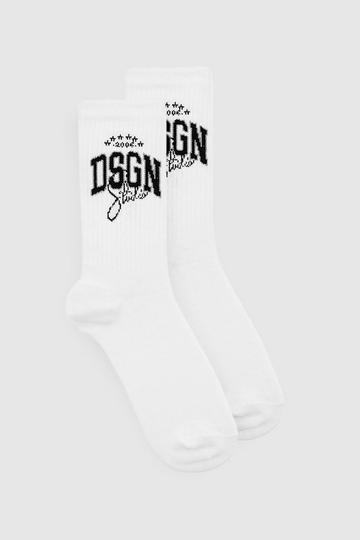 Chaussettes à slogan Dsgn Studio white