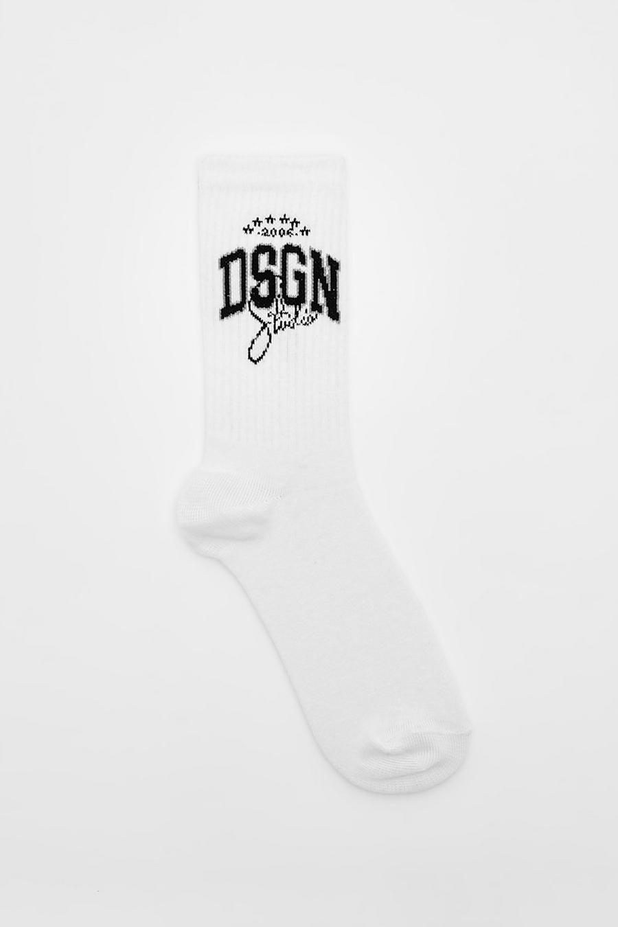 Chaussettes à slogan Dsgn Studio, White