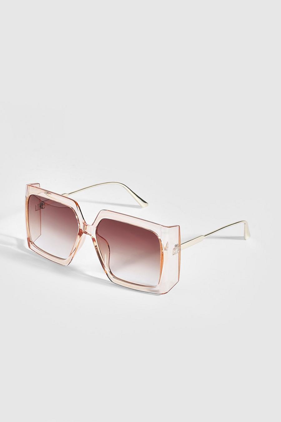 Brown Oversized Square Tonal Sunglasses image number 1