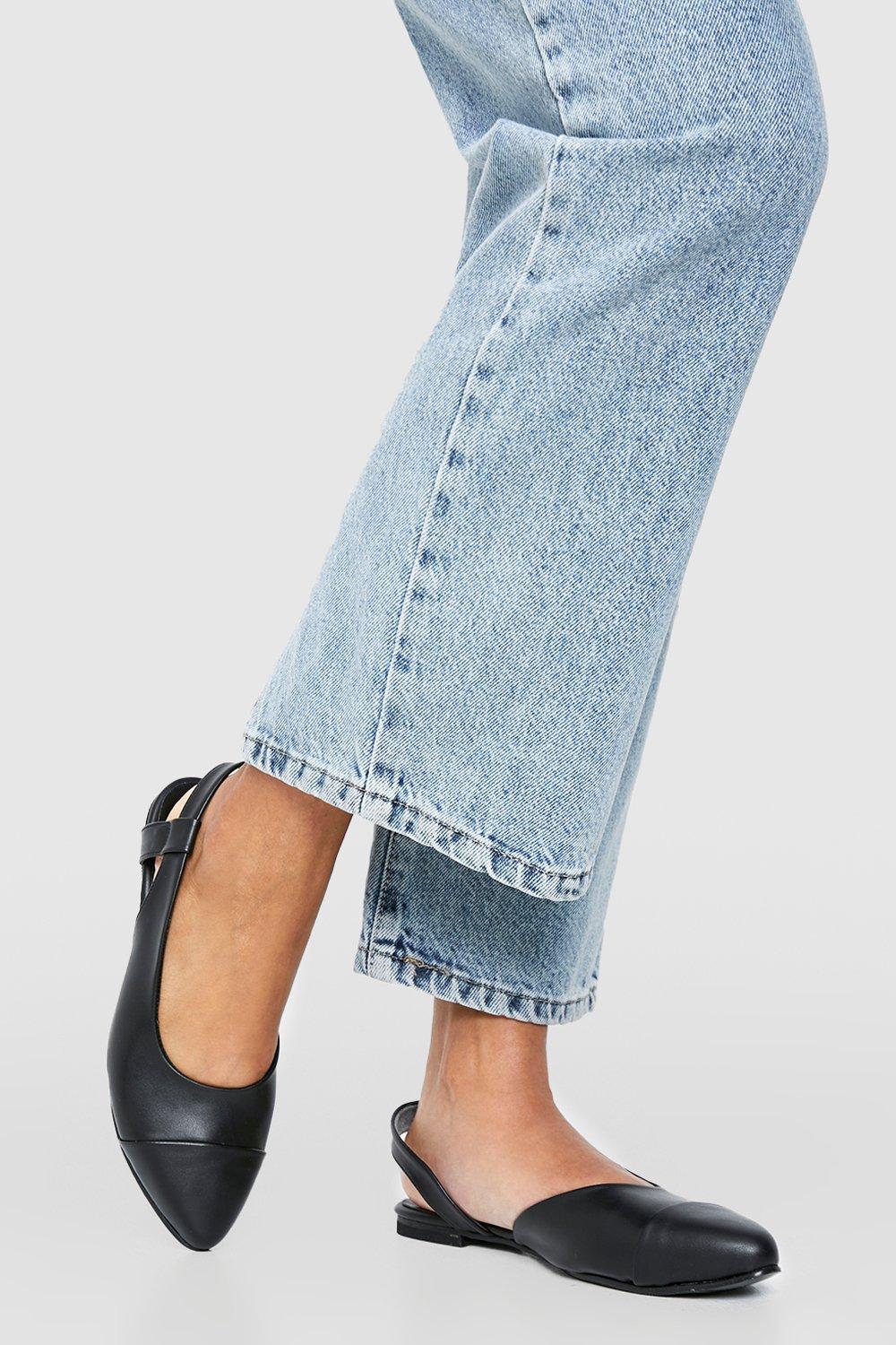 Wide slingback clearance flats