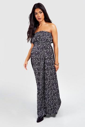 Maternity Spot Bandeau Maxi Dress black