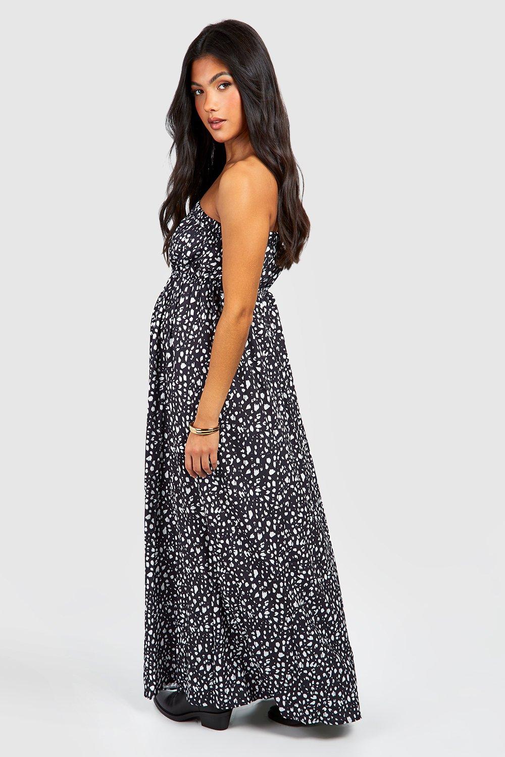 Maternity Spot Bandeau Maxi Dress