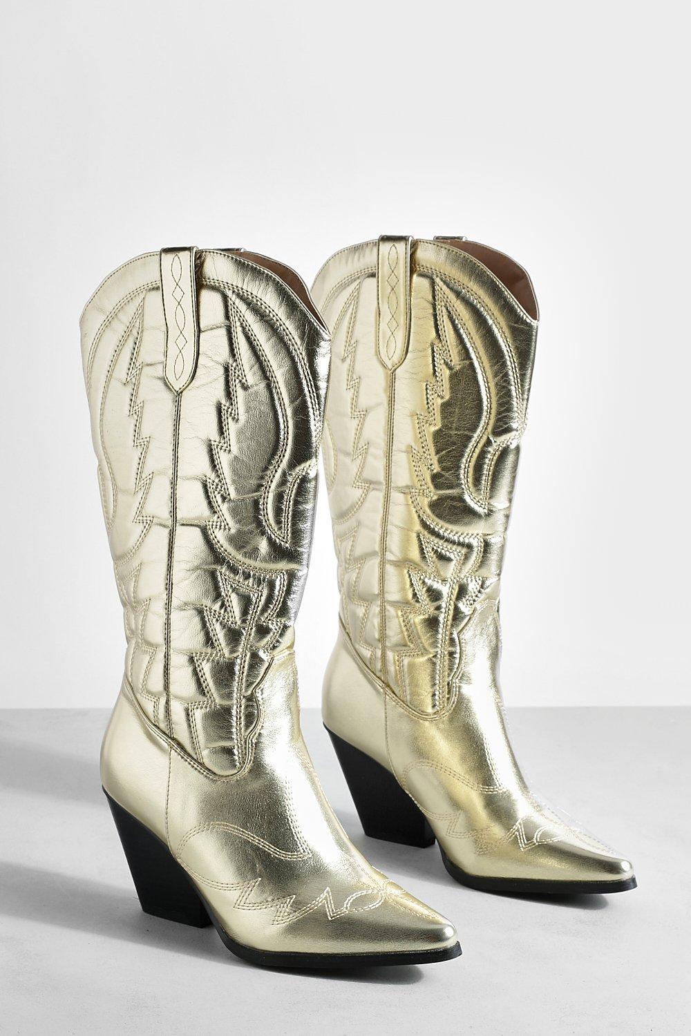 Metallic gold shop cowboy boots