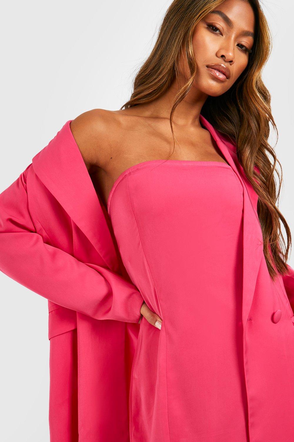 Speak My Language Crepe Rose Strapless Dress