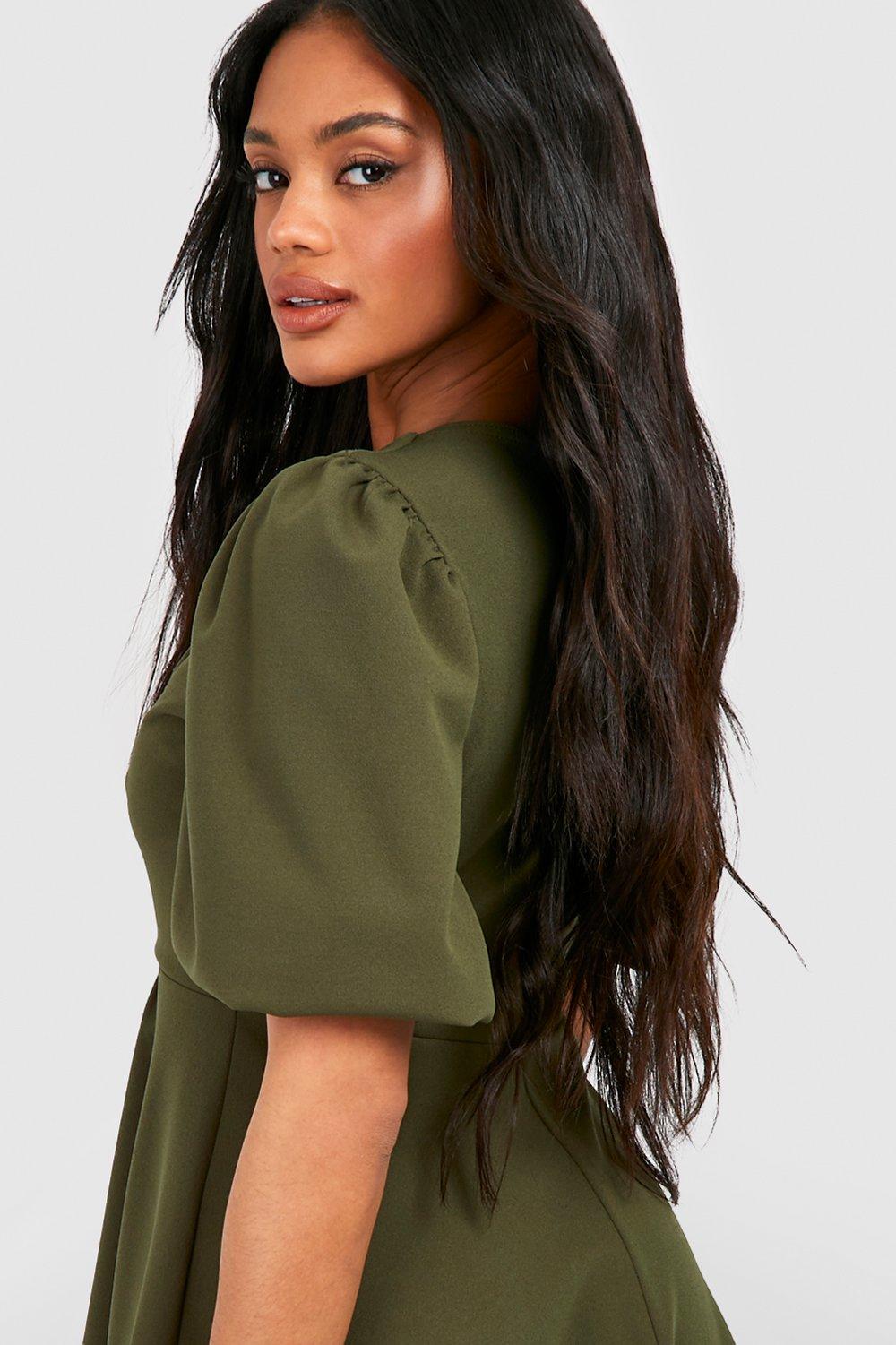 Boohoo khaki clearance dress