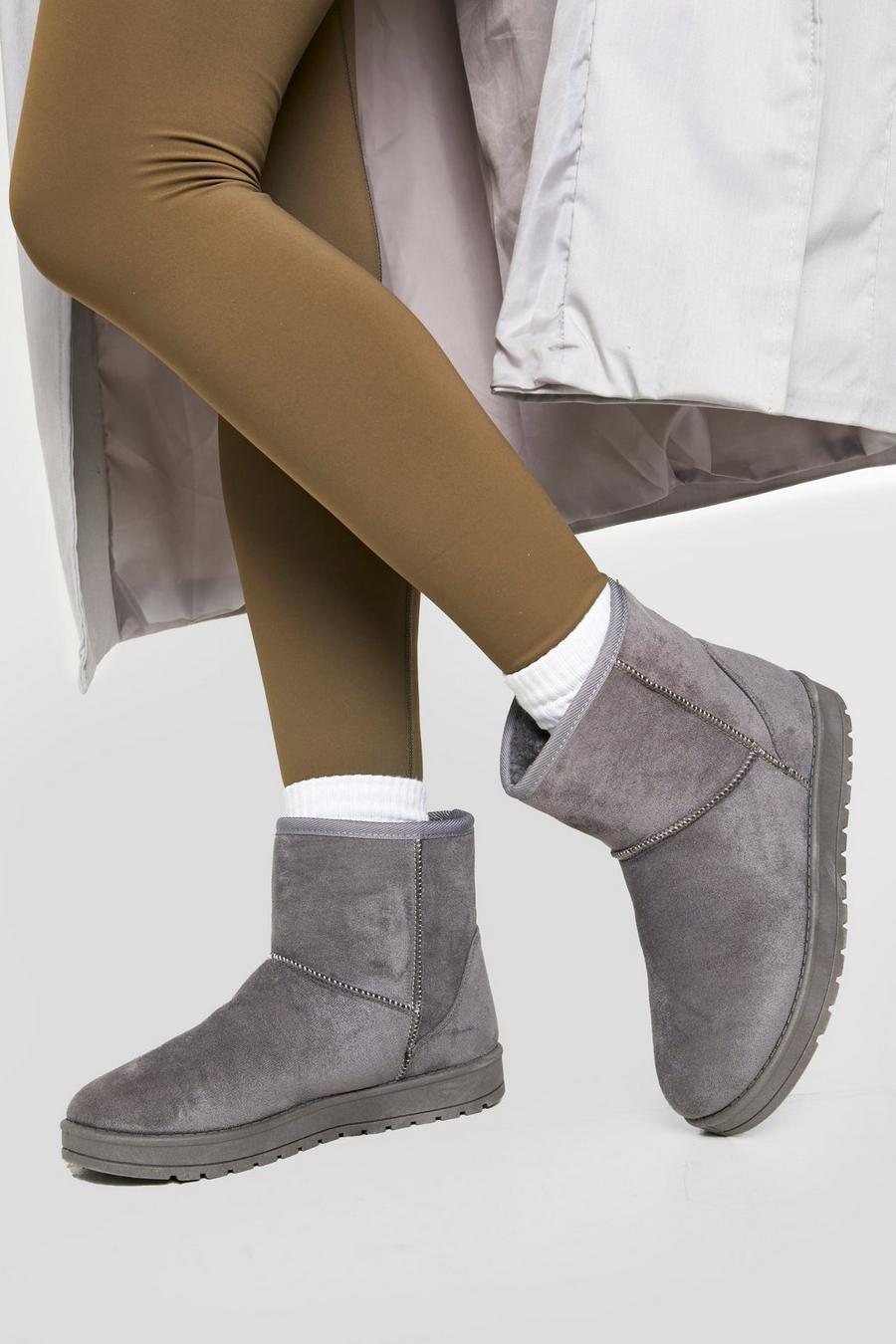 Grey grigio Mini Cosy Boots    