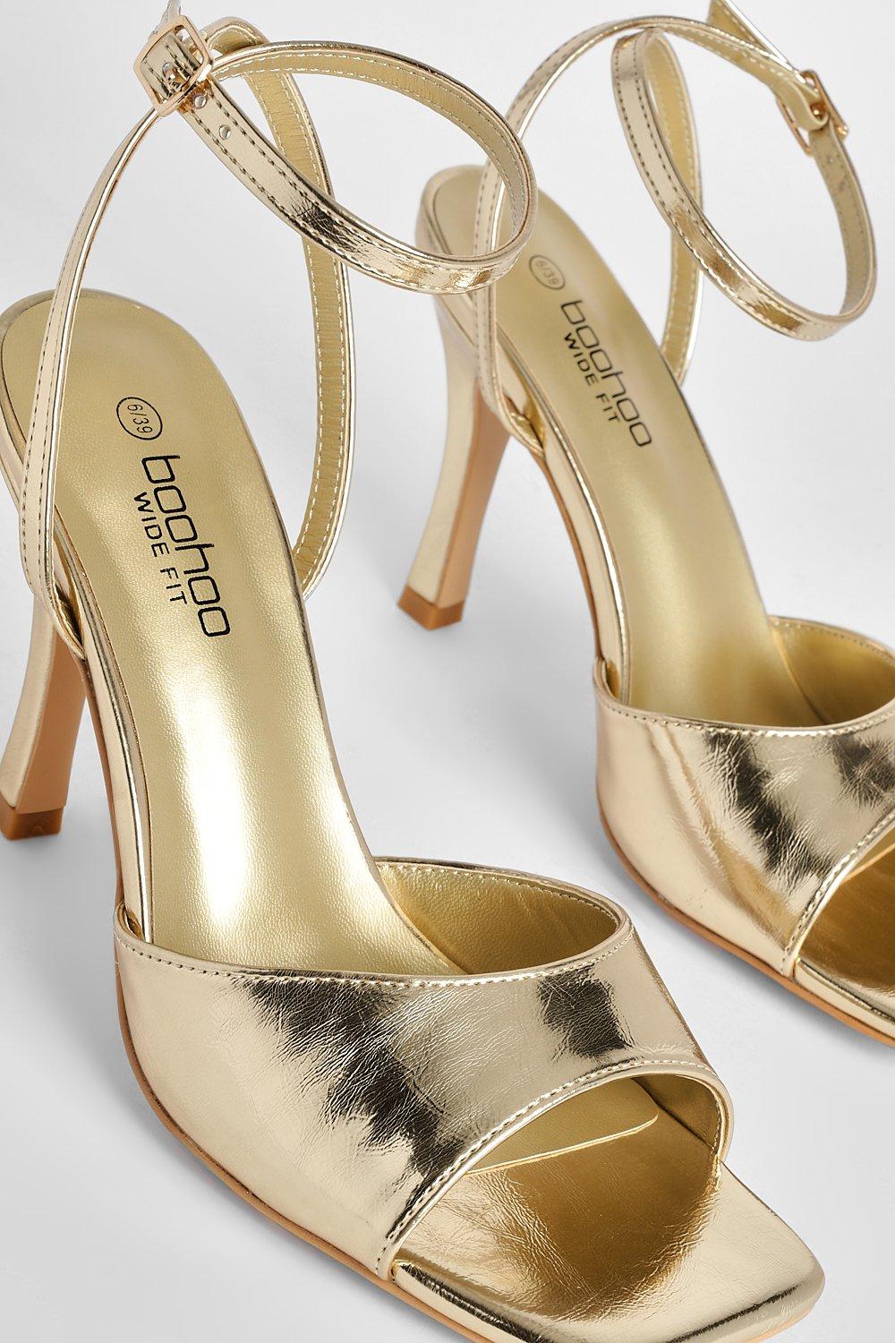 Gold heels clearance boohoo