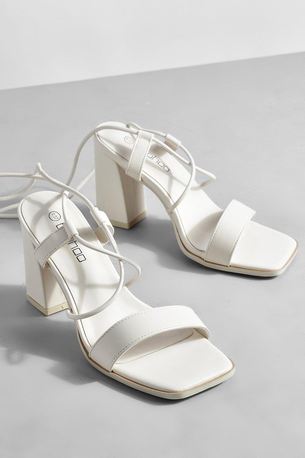 Cream block outlet heel sandals uk