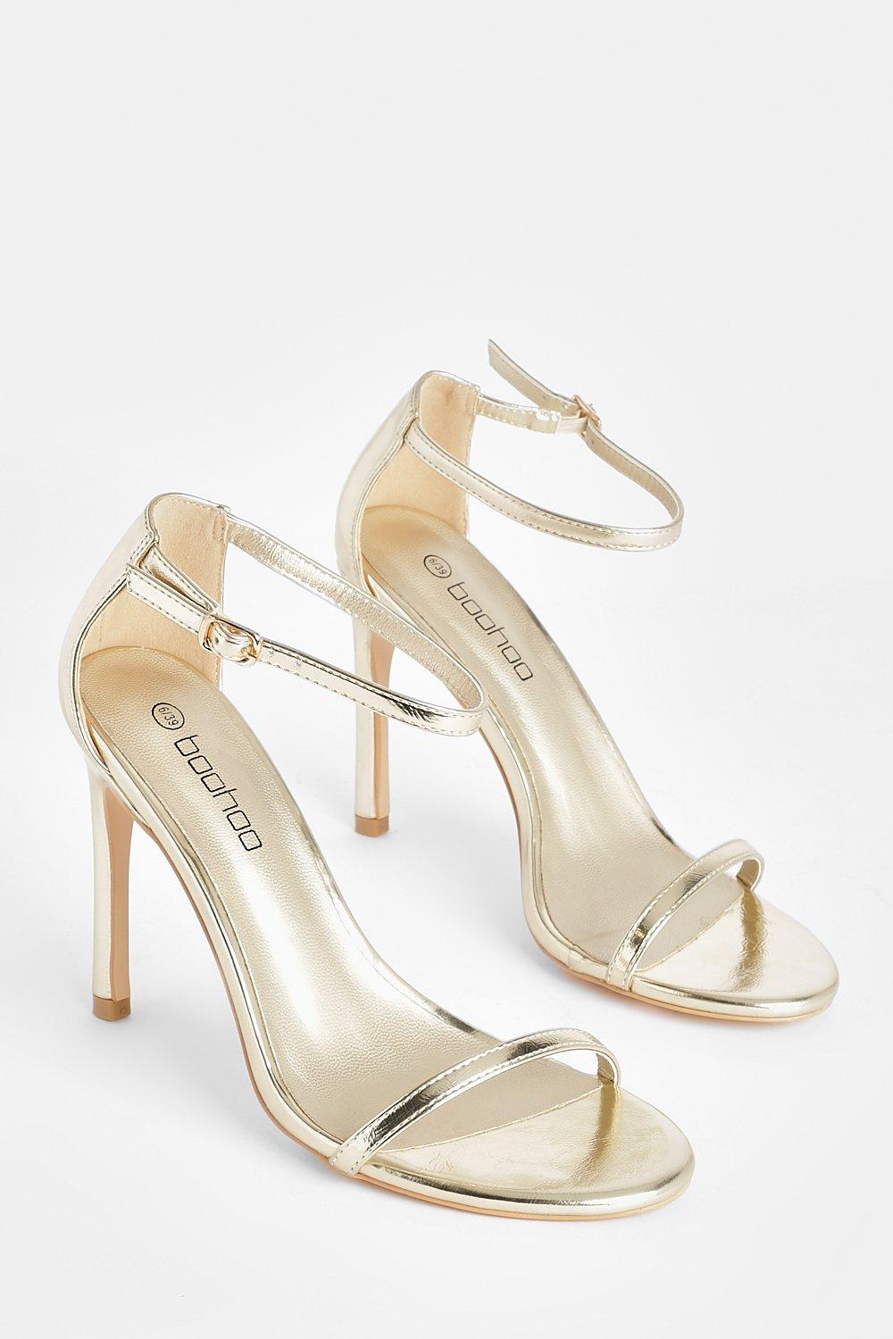 Gold barely there online sandals