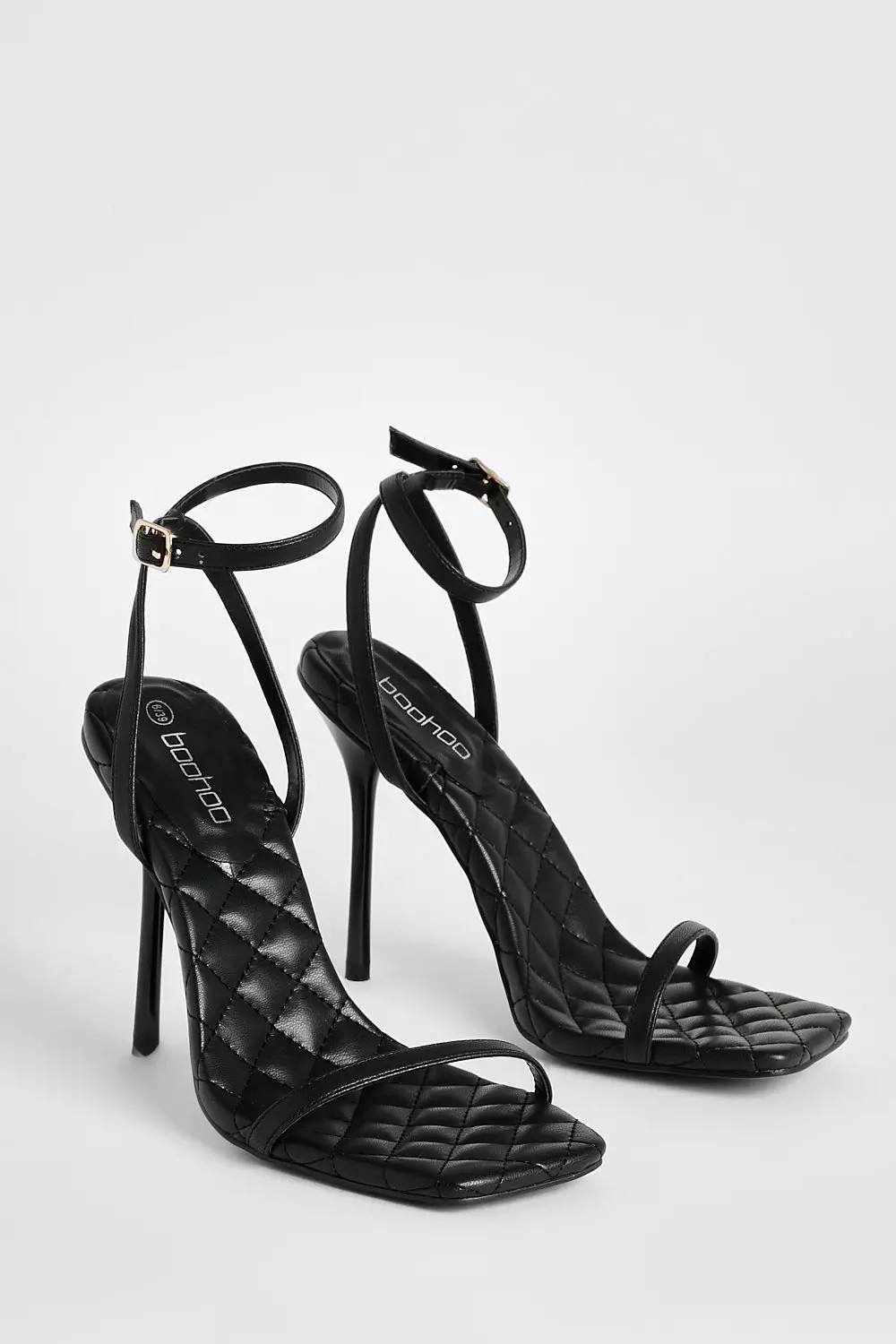 Black Padded Sole Minimal Barely There Heels alternative image