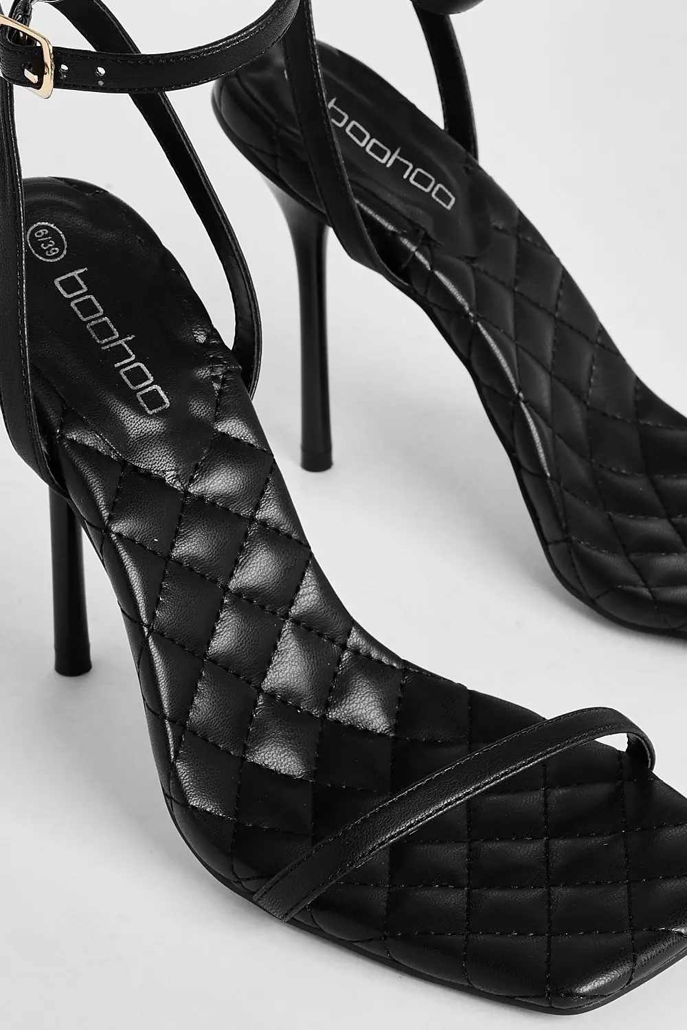 Black Padded Sole Minimal Barely There Heels alternative image