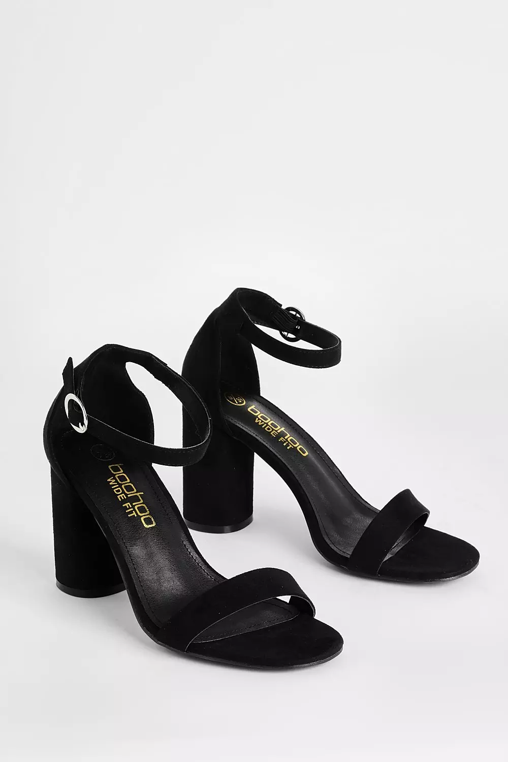 Black Wide Fit Rounded Heel 2 Part Barely There Heels alternative image