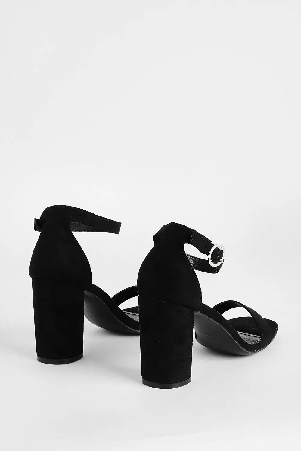 Black Wide Fit Rounded Heel 2 Part Barely There Heels alternative image