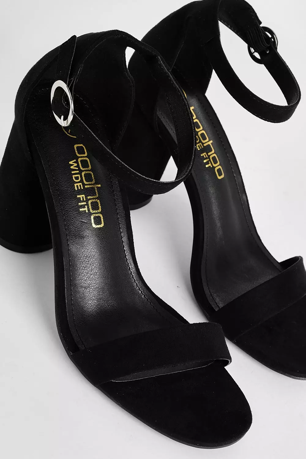 Black Wide Fit Rounded Heel 2 Part Barely There Heels alternative image