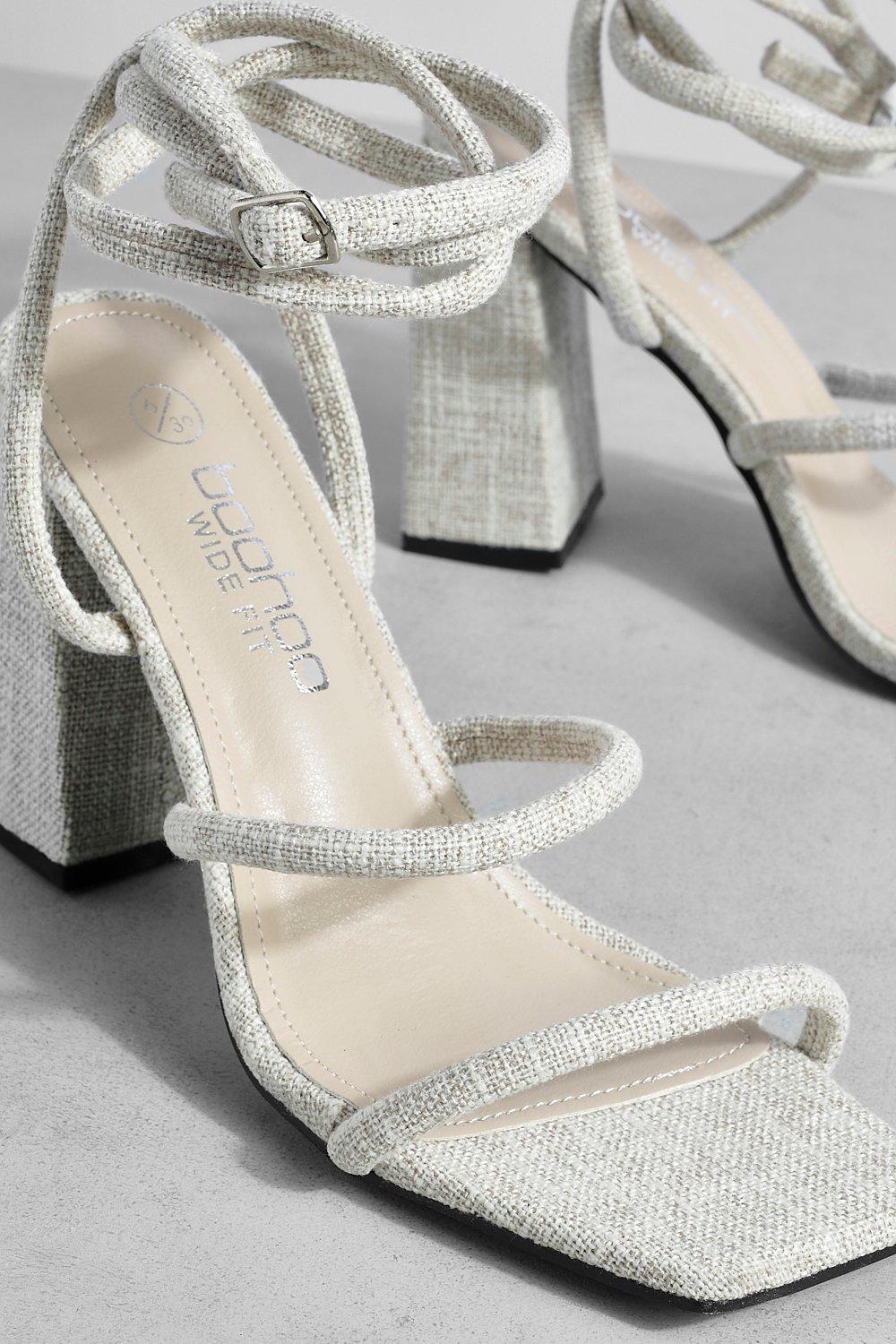 Silver wide fit 2024 block heel sandals