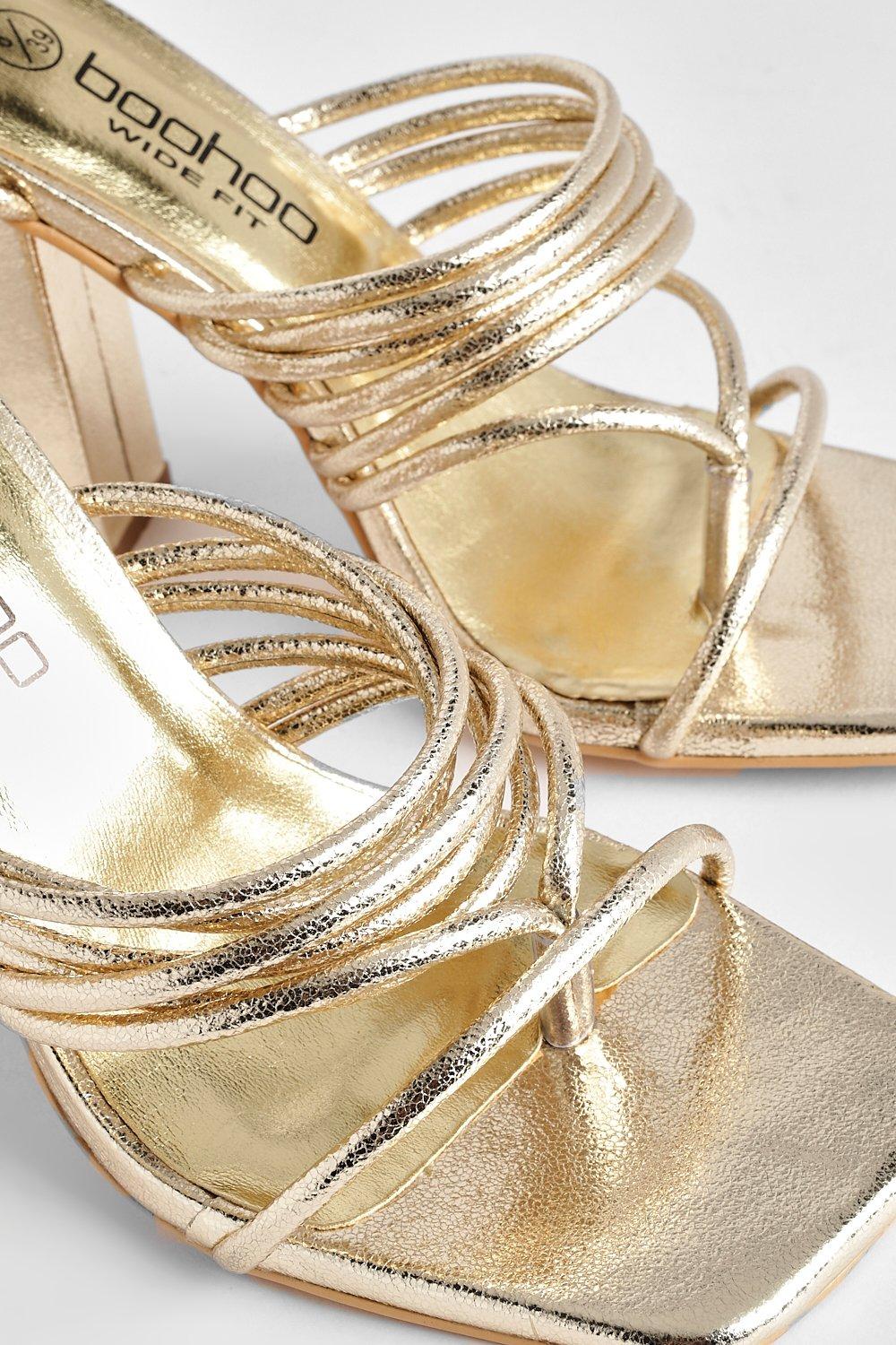 Wide fit discount gold heeled sandals