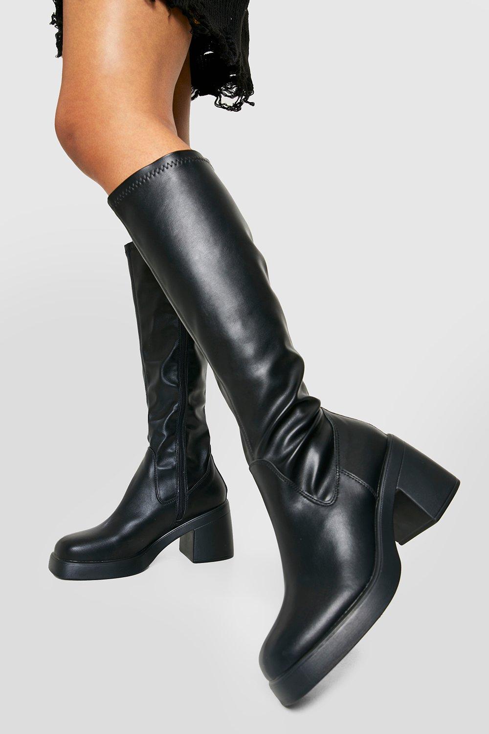 Pu knee high boots best sale