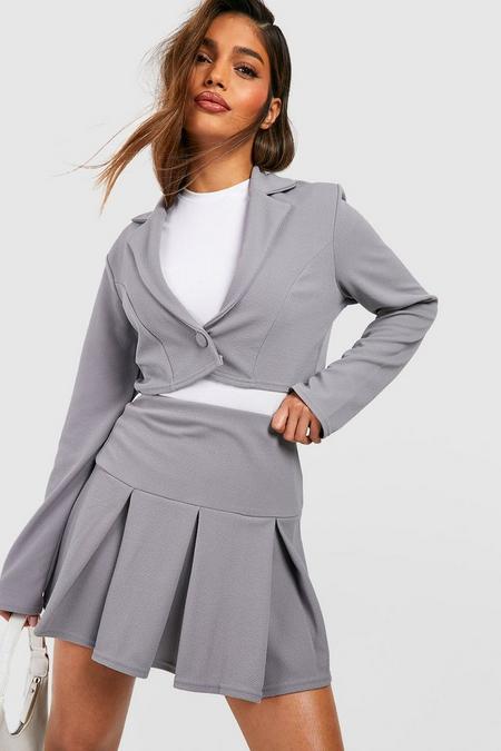 boohoo.com | Basic Jersey Pleated Mini Skirt
