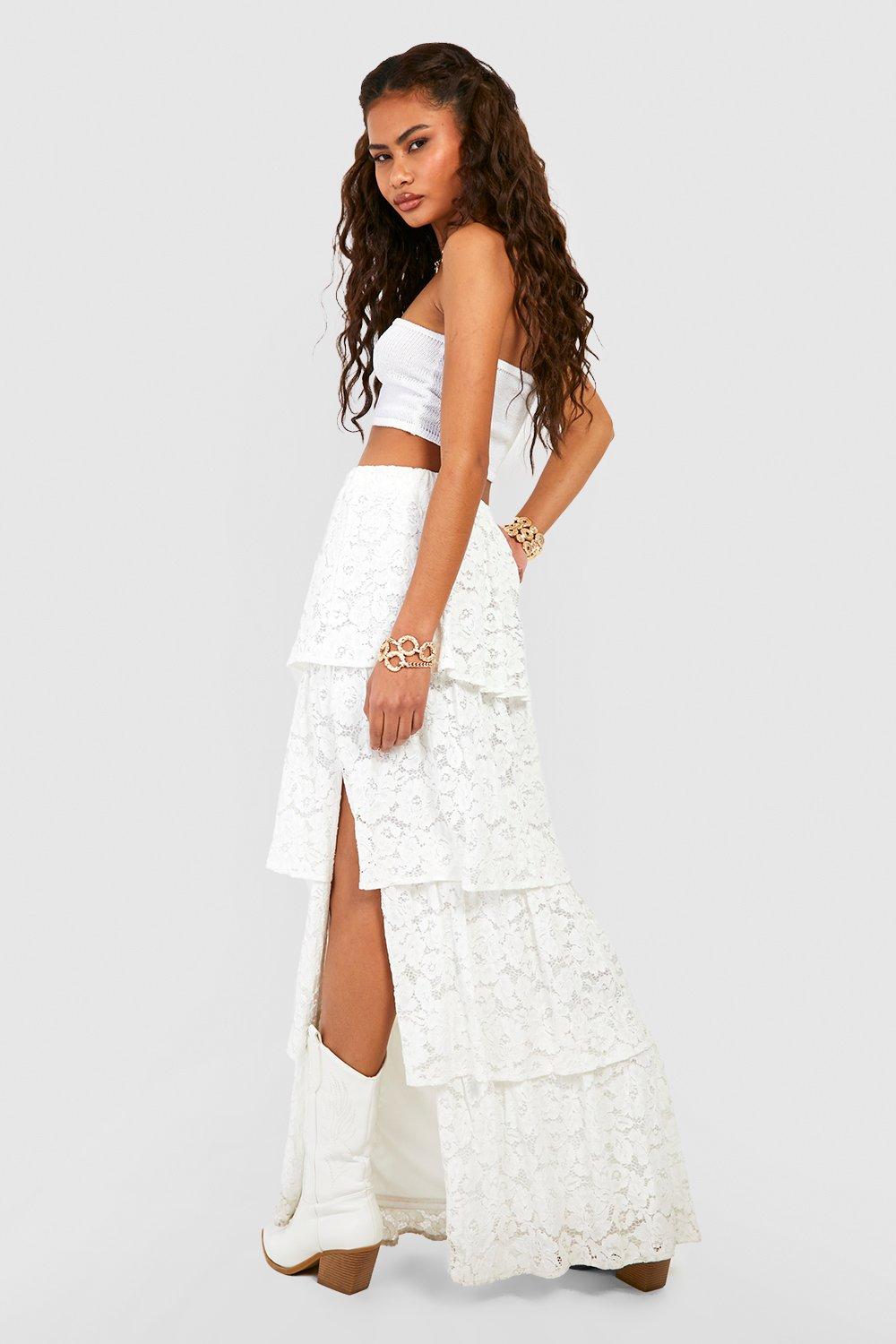 Lace Ruffle Tiered Skirt