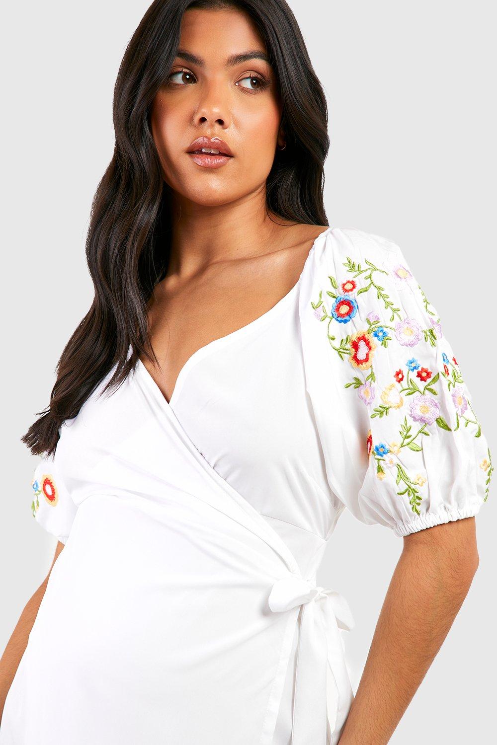 Boohoo white shop maternity dress