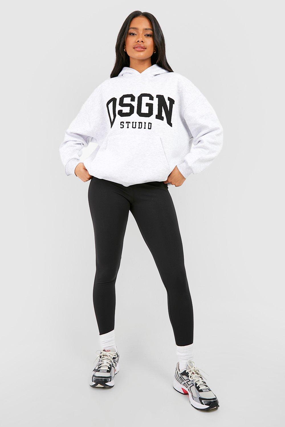 Women's Dsgn Slogan Towelling Applique Oversized Hoodie