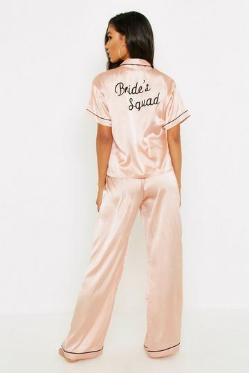 Brides Squad Embroidered Pajamas rose gold