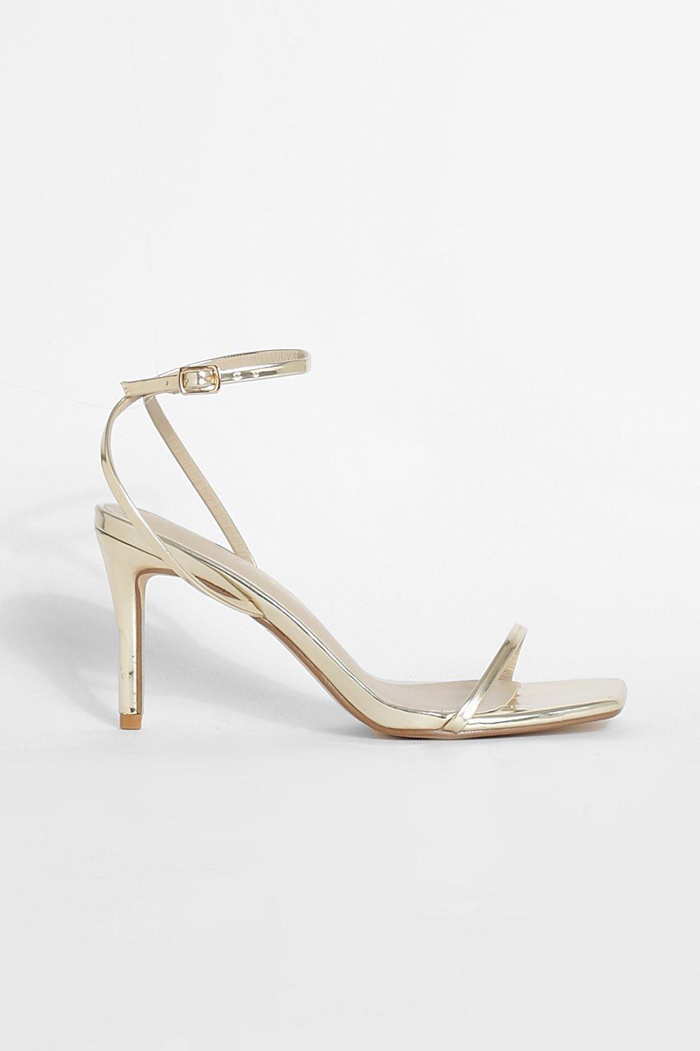 Metallic gold shoes low sale heel