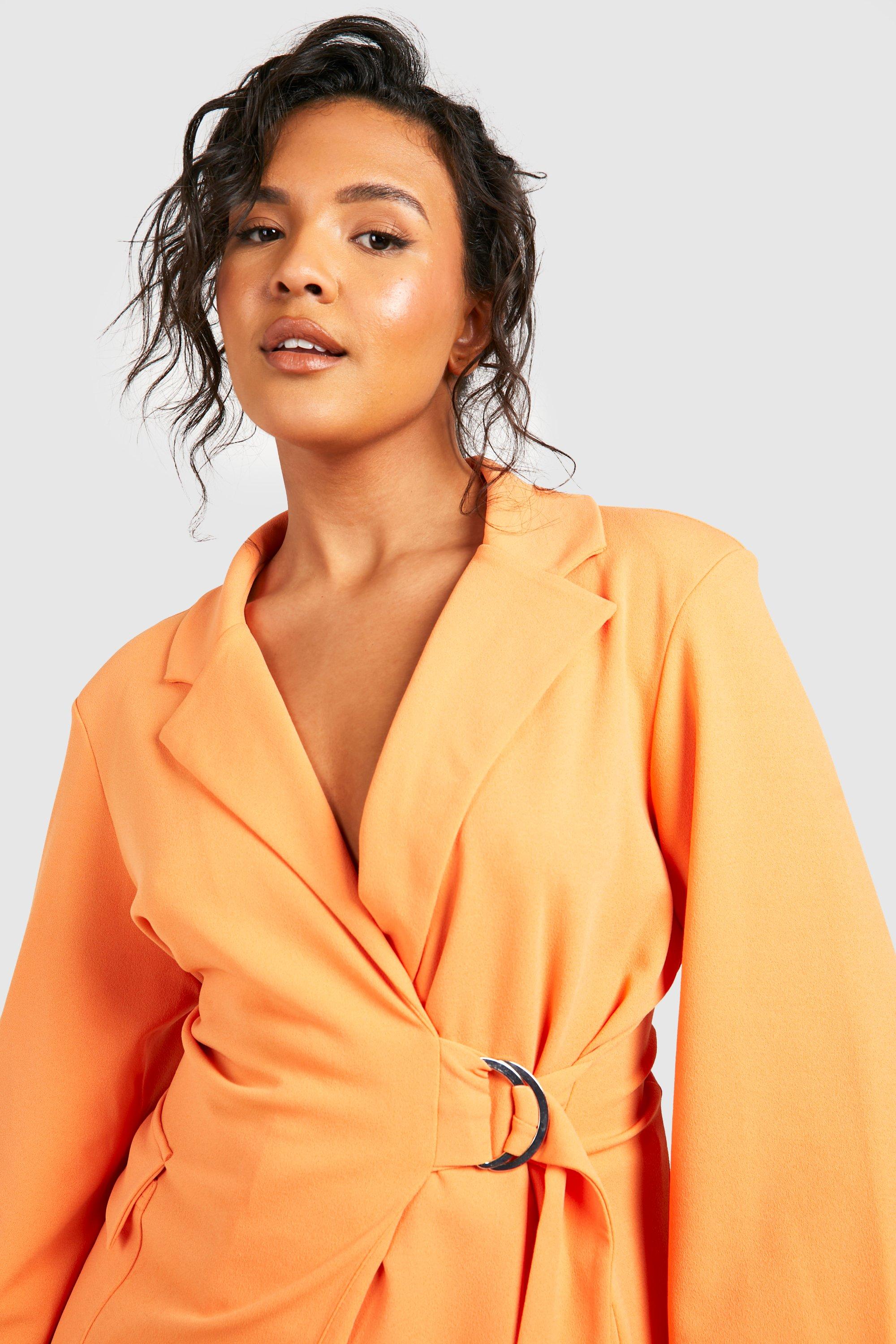 Orange belted blazer dress hotsell