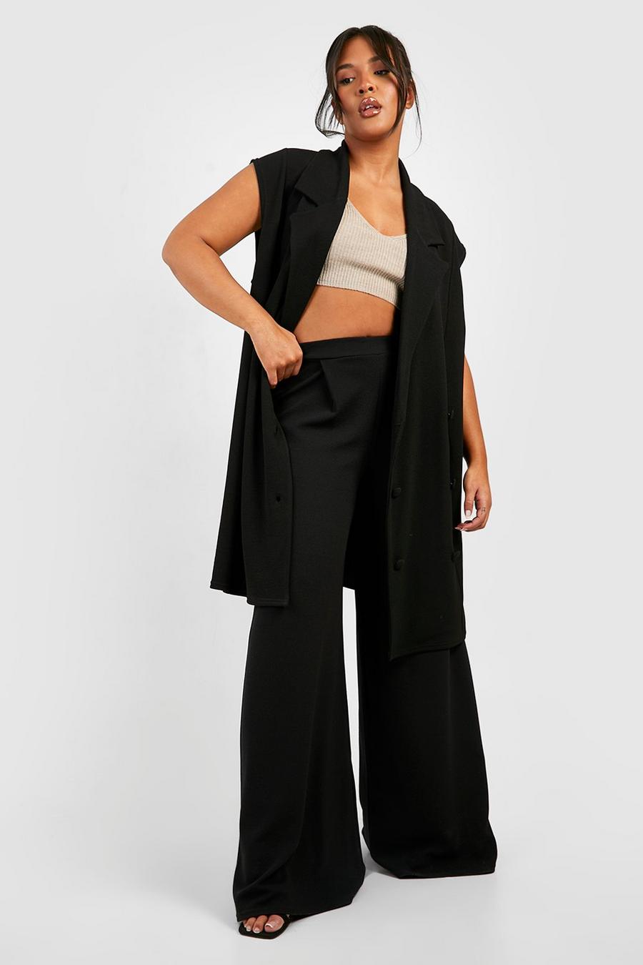 Black Plus Basic Jersey Knit Oversized Sleeveless