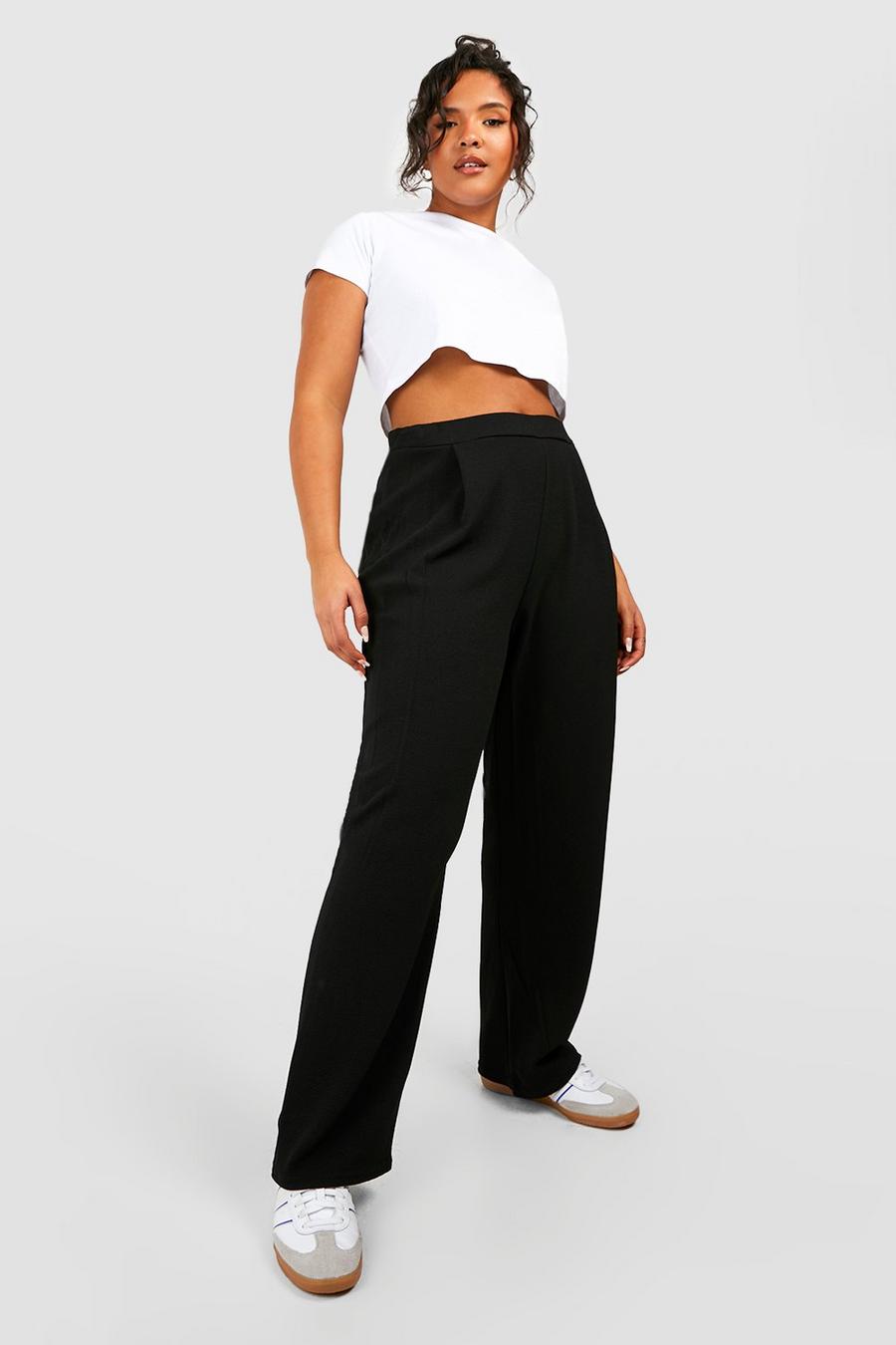 MUGUOY The Effortless Tailored Wide Leg Pants, Casual High Waisted Wide Leg  Pants for Women Plus Size, Business Work Trousers Long Straight Suit Pants.  (XS, Black) : : Clothing, Shoes & Accessories