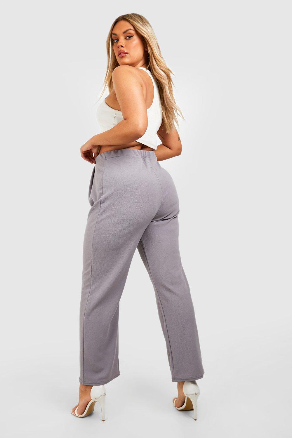 Plus Basic Jersey Knit Wide Leg Pants