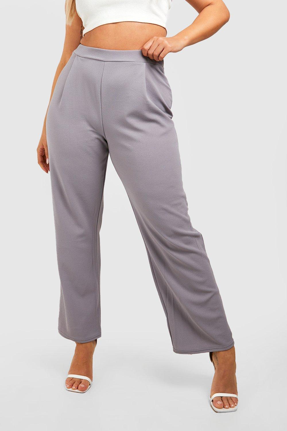 Plus size 2025 grey dress pants