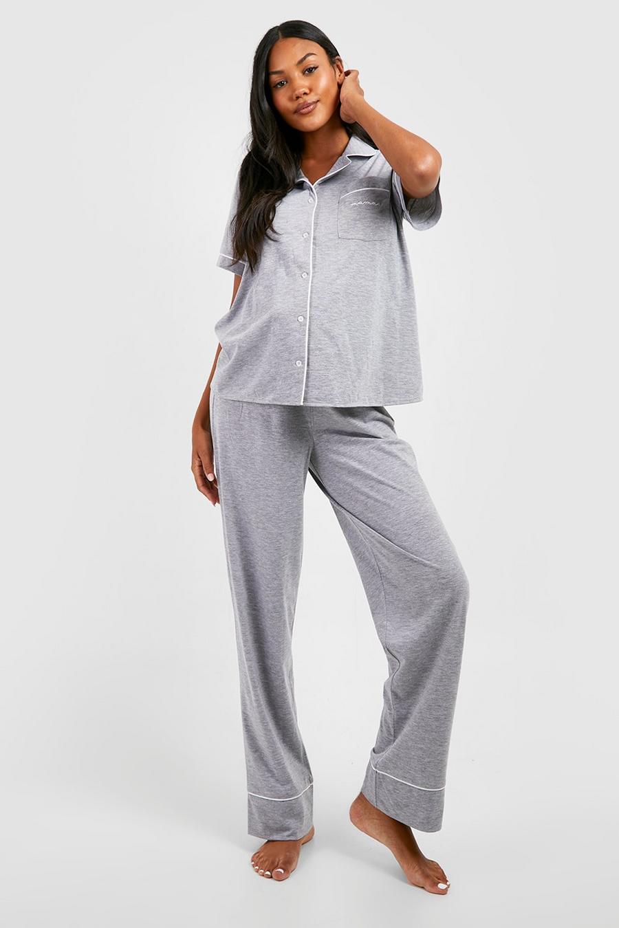 Grey marl Maternity 'Mama To Be' Pyjama Set Gift Box image number 1