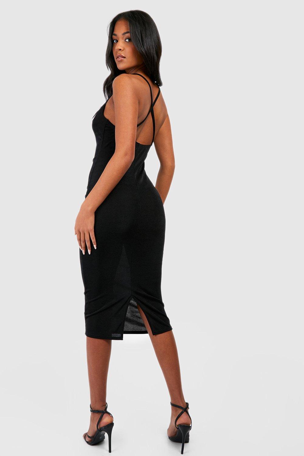 Tall black 2024 midi dress