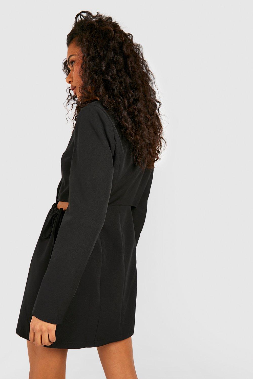 Boohoo tie side blazer dress sale